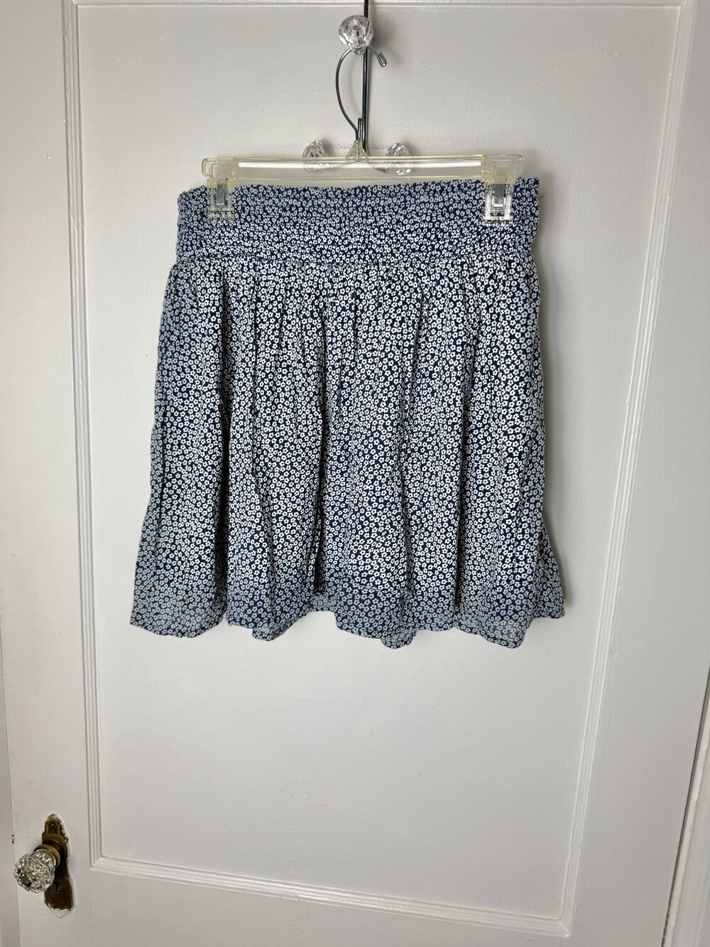 Old Navy Skirt XS Navy White Ditsy Floral Cotton Y2K Preppy Cottagecore